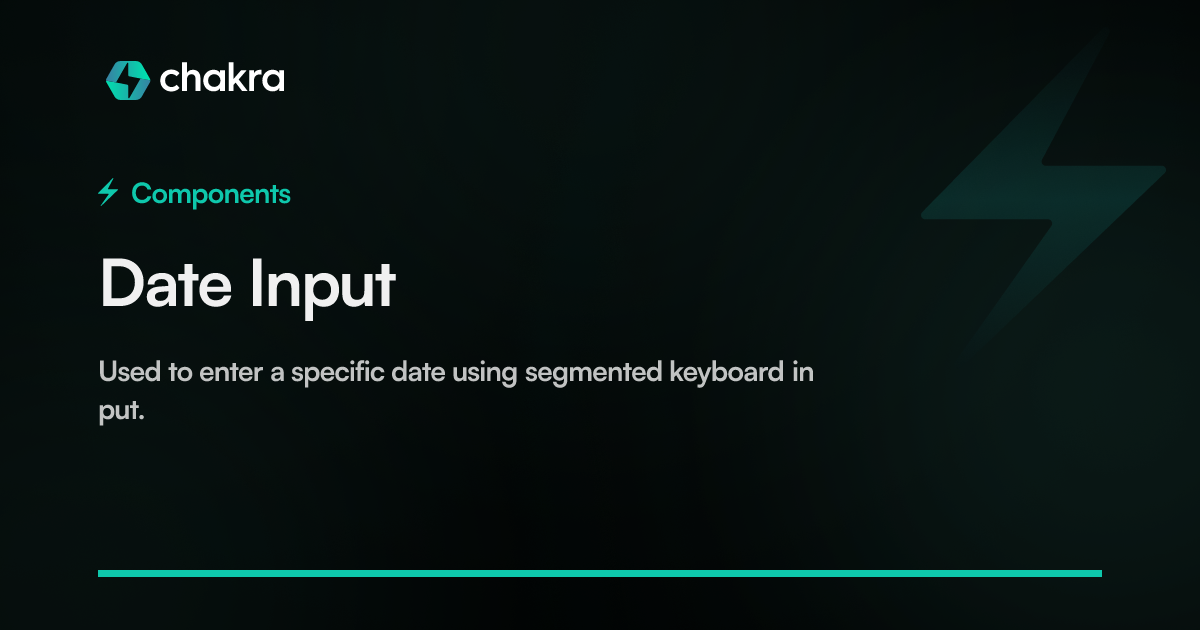 Date Input — ➡️Start building