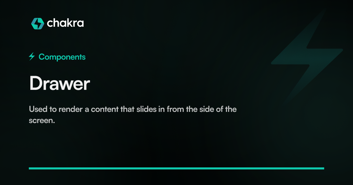 Drawer | Chakra UI