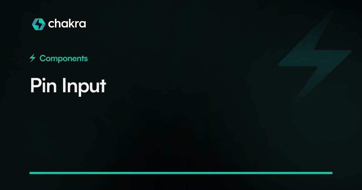 Pin Input | Chakra UI