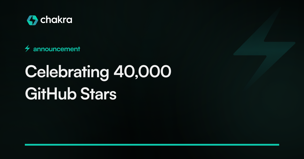 Celebrating 40,000 GitHub Stars | Chakra UI